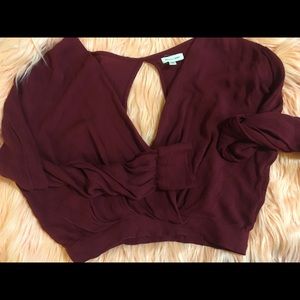 Silence + Noise deep v blouse